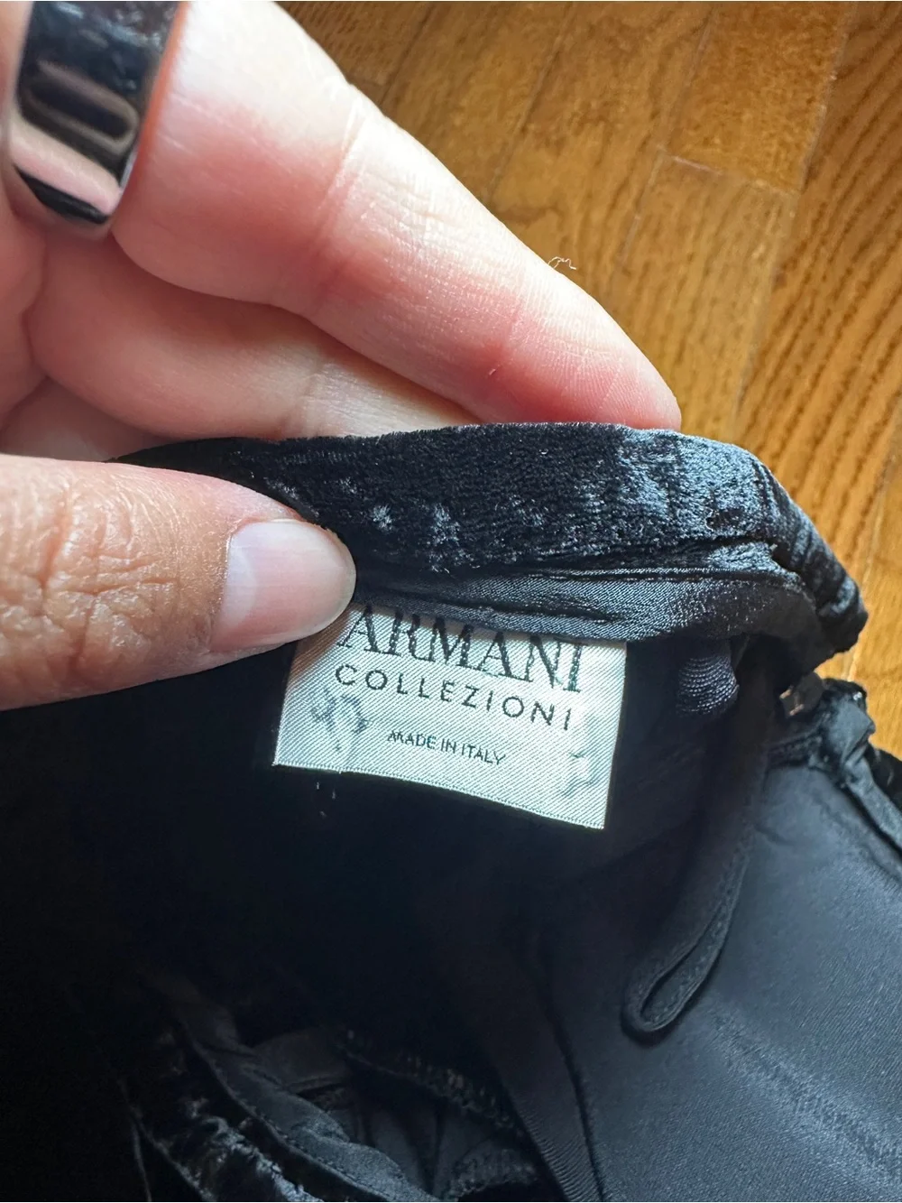 Armani Collezioni Black Velvet Trousers - Italian Size 44